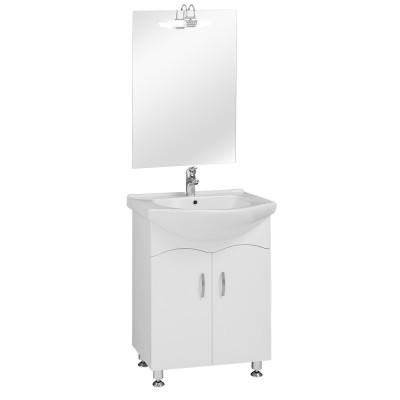 65S szekrény+mosdóval Magasfényű fehér fronttal